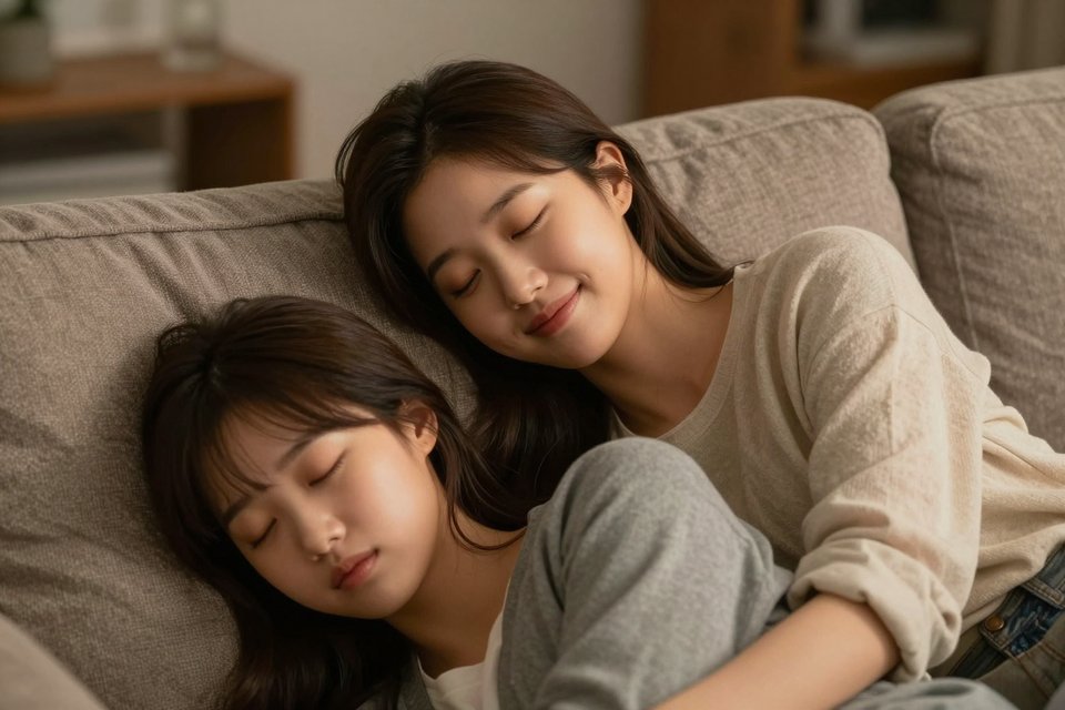 친구와 함께 편안한 휴식