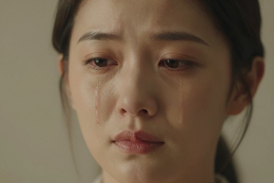 슬피 우는 여인의 눈물