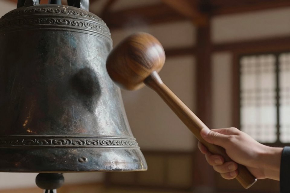 손으로 힘차게 기를 치는 순간의 생동감