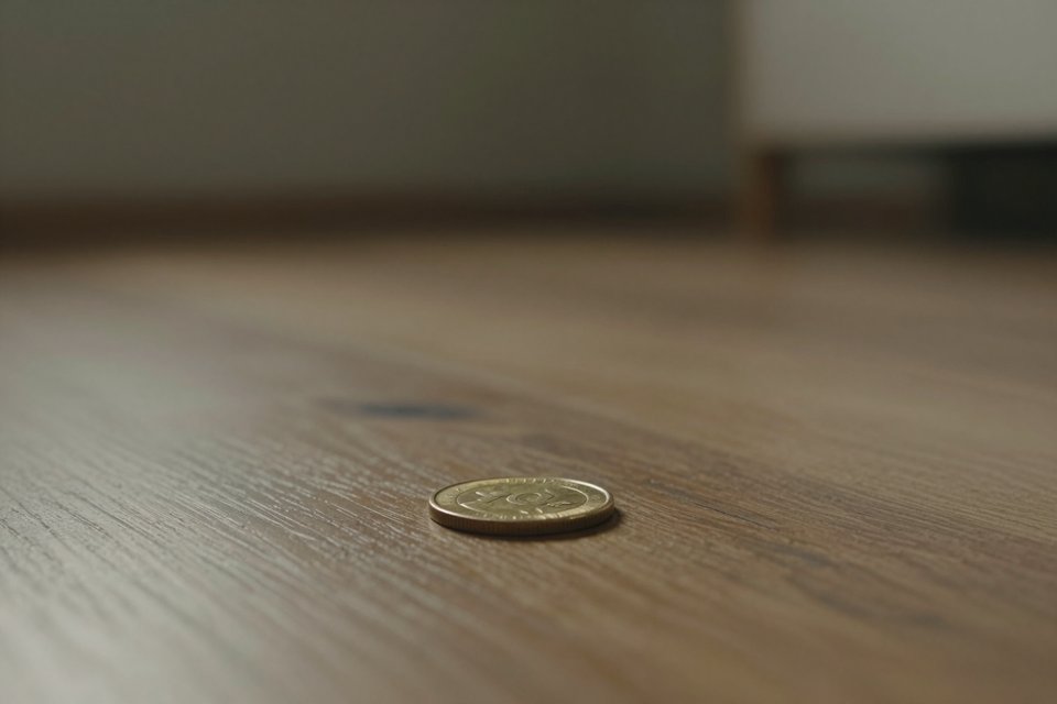 바닥에 놓인 잃어버린 금