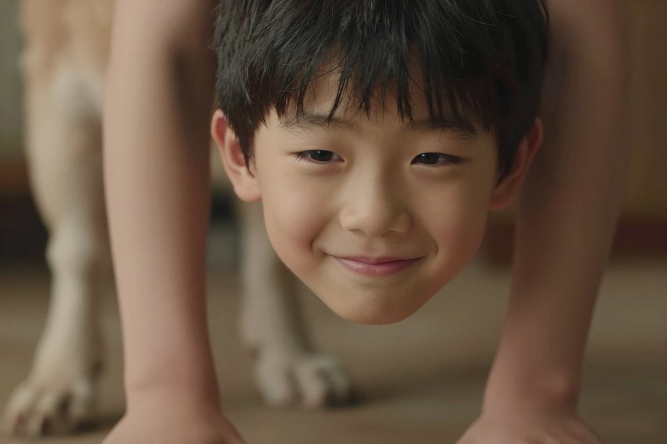 아들의 밝은 표정과 함께한 시간