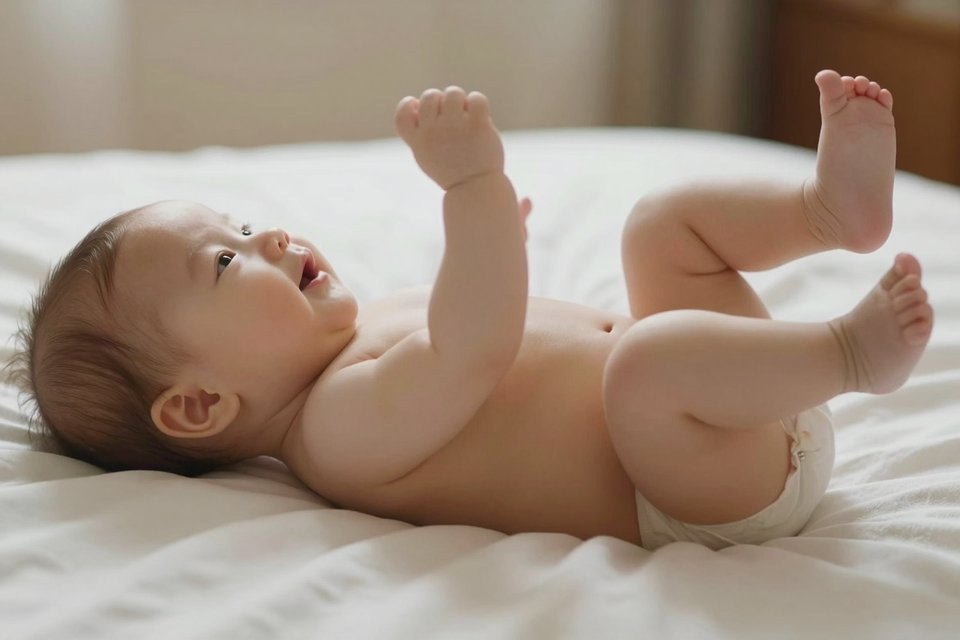 꿈속에서 보채는 생동감 넘치는 아기의 모습