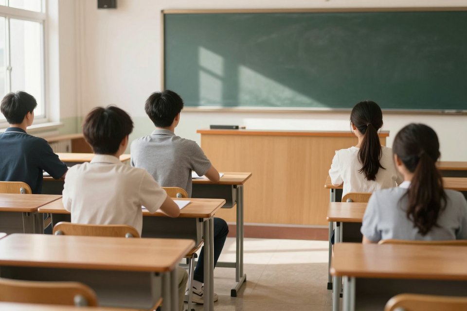 햇살이 쏟아지는 정갈한 교실 풍경