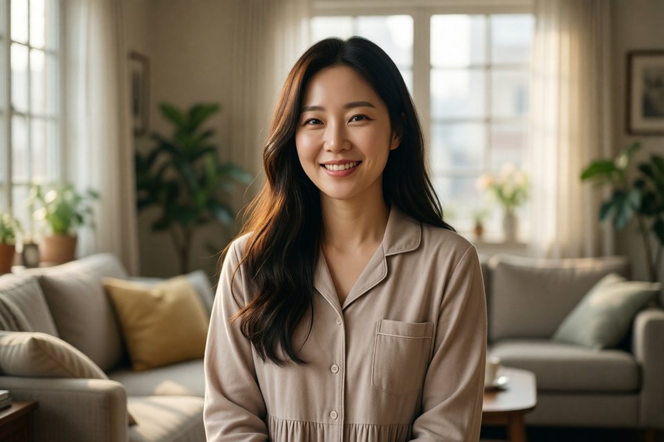 꿈속 아내의 따뜻한 표정과 작은 동작