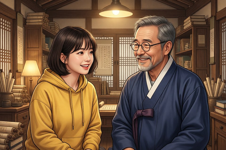 해몽책이 가득한 옛 서재에서 처음 만난 새봄 씨와 달빛 선생님